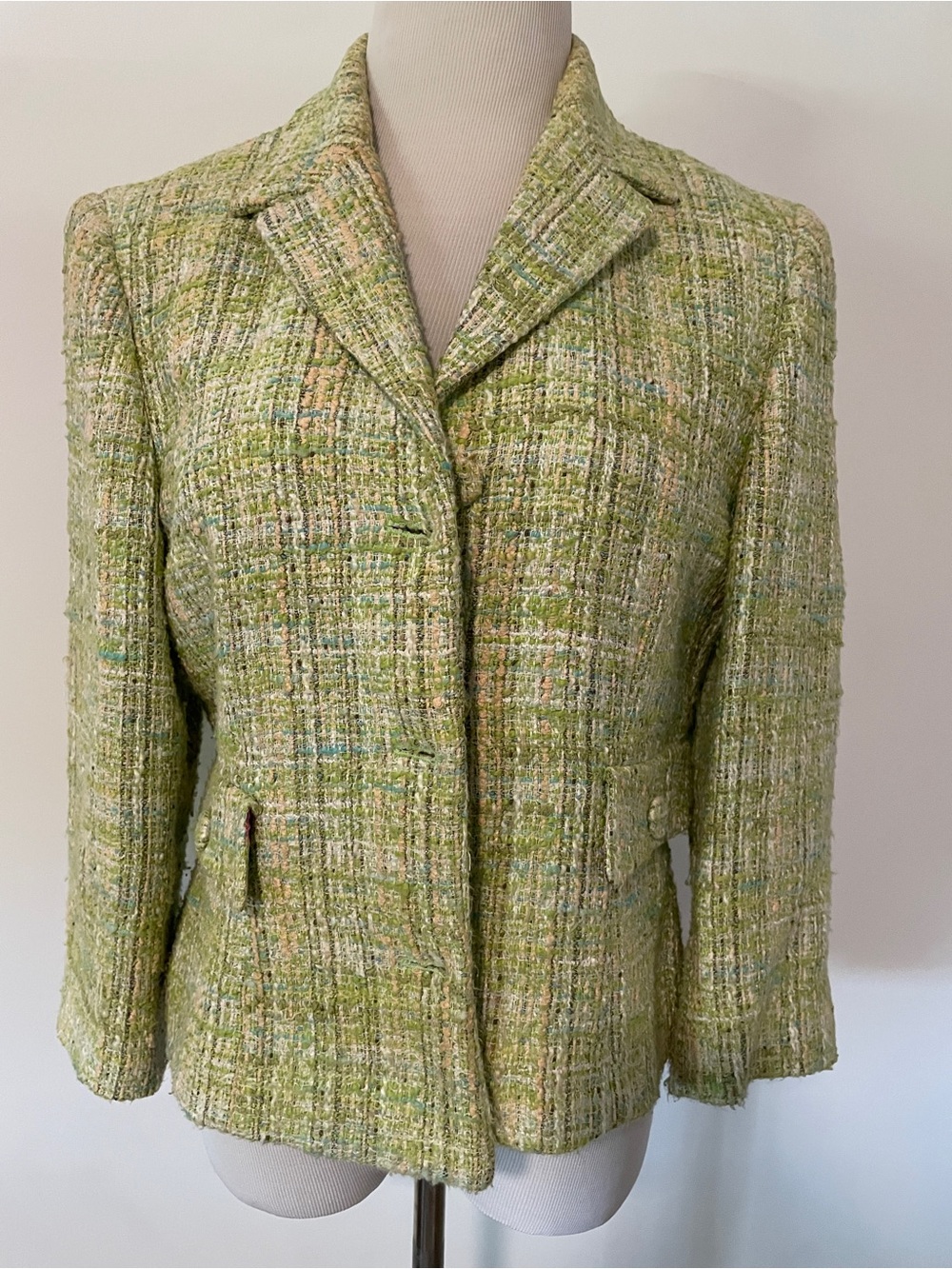 Missoni Light Green Tweed Blazer Jacket